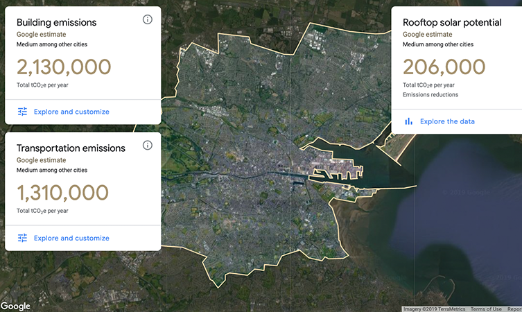 An image of Google, Data, Google has launched a tool to tackle climate change