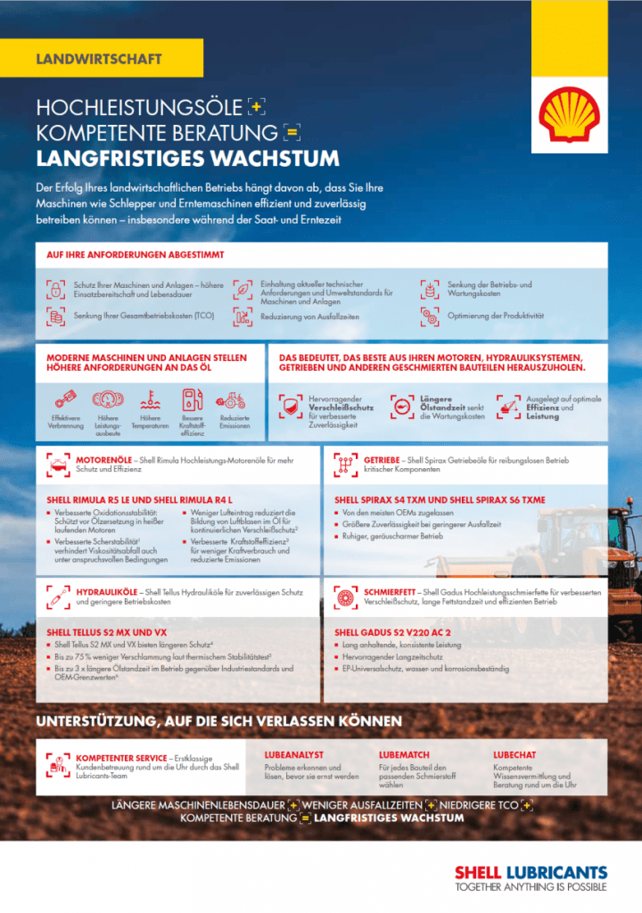 Shell Driveline Schmierstoffe: Verbringen Sie mehr Zeit auf dem Feld 1 An image of Driveline, Whitepapers, Shell Driveline Schmierstoffe: Verbringen Sie mehr Zeit auf dem Feld