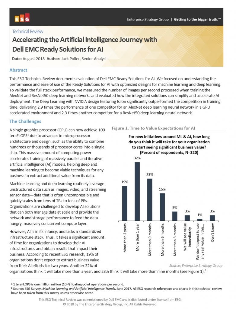 An image of , , Accelerating the Artificial Intelligence Journey with Dell EMC Ready Solutions for AI