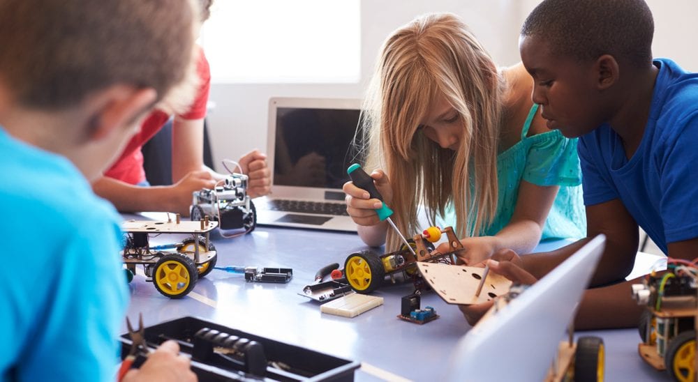 STEM Skills shortage - students studying robotics