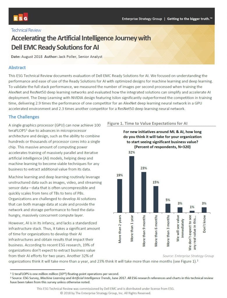 Accelerating the Artificial Intelligence Journey with Dell EMC Ready Solutions for AI 2 Artificial Intelligence, , Accelerating the Artificial Intelligence Journey with Dell EMC Ready Solutions for AI