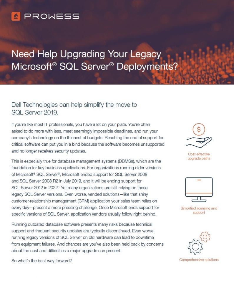 Upgrading to <span style="display: inline-block">Microsoft<sup>®</sup> SQL Server<sup>®</sup> 2019?</span> Here’s Why Dell EMC™ PowerEdge™ Servers Are a Great Option 2 An image of , , Upgrading to <span style="display: inline-block">Microsoft<sup>®</sup> SQL Server<sup>®</sup> 2019?</span> Here’s Why Dell EMC™ PowerEdge™ Servers Are a Great Option