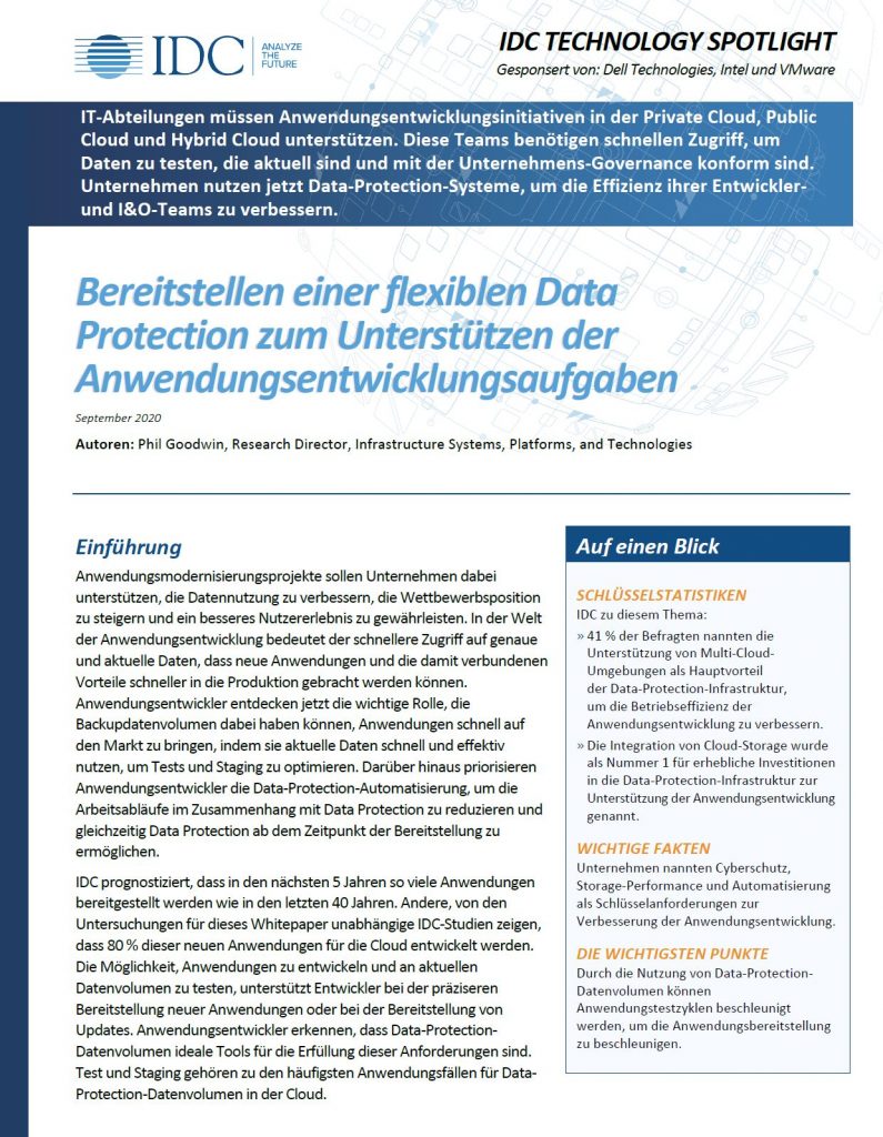 Bereitstellen einer flexiblen Data Protection zum Unterstützen der Anwendungsentwicklungsaufgaben 5 Dell, , Bereitstellen einer flexiblen Data Protection zum Unterstützen der Anwendungsentwicklungsaufgaben