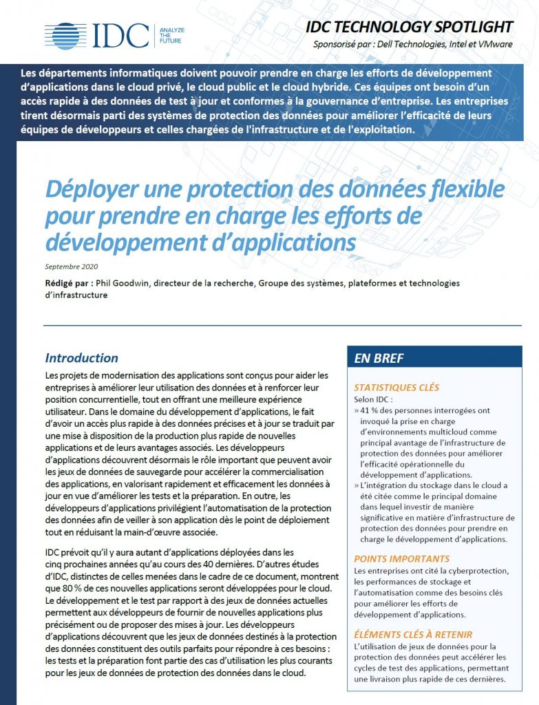 Déployer une protection des données flexible pour prendre en charge les efforts de développement d’applications 5 Dell, , Déployer une protection des données flexible pour prendre en charge les efforts de développement d’applications
