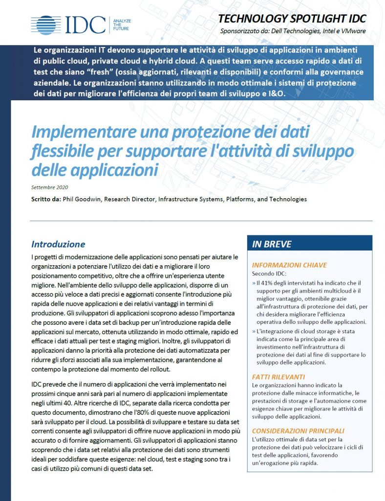 Implementare una protezione dei dati flessibile per supportare l'attività di sviluppo delle applicazioni 5 Dell, , Implementare una protezione dei dati flessibile per supportare l'attività di sviluppo delle applicazioni