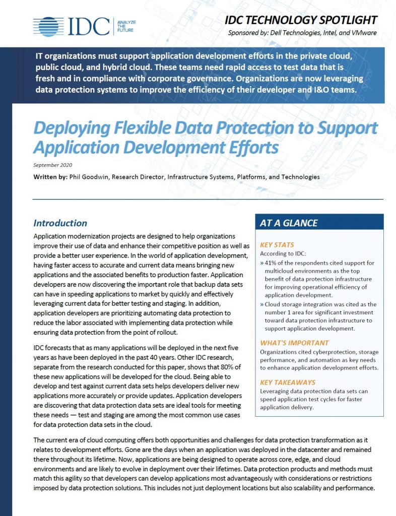 Deploying Flexible Data Protection to Support Application Development Efforts 5 Dell, , Deploying Flexible Data Protection to Support Application Development Efforts