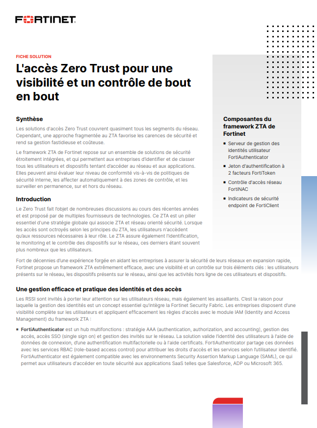 L'accès Zero Trust pour une visibilité et un contrôle de bout en bout 2 5G, , L'accès Zero Trust pour une visibilité et un contrôle de bout en bout